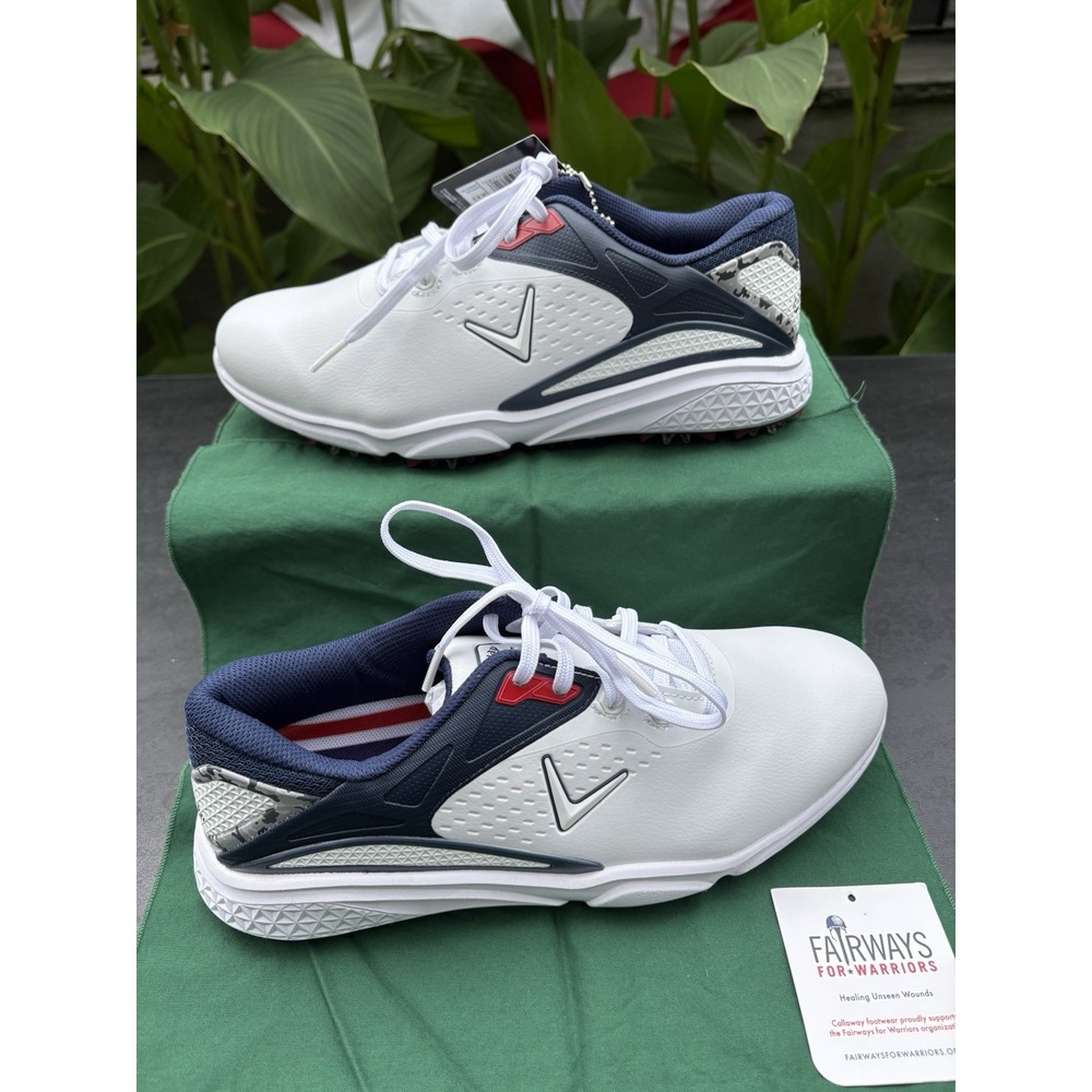 Callaway Golf Men's Coronado V3 Sneaker White Blue Red Size 9.5 2E NWT